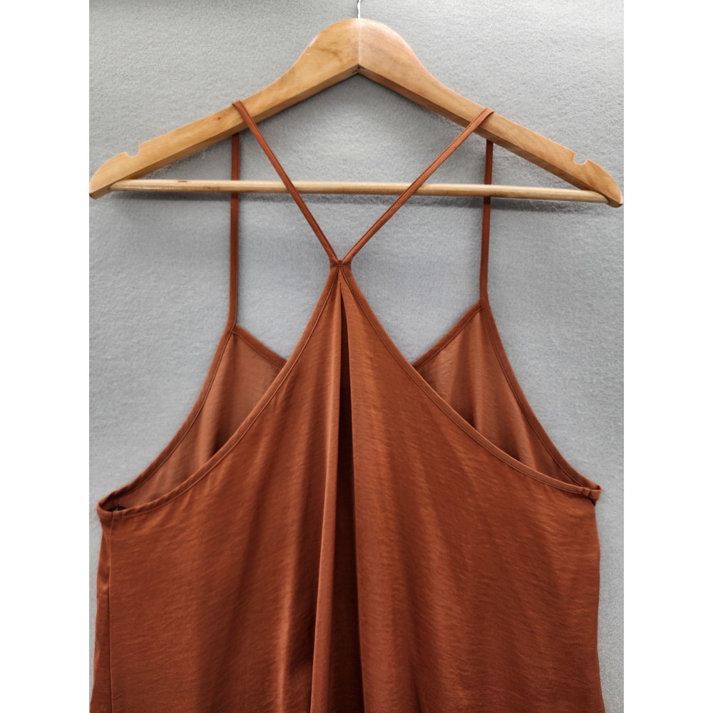 Banana Republic Rust Orange Pleated Racerback Camisole Tank Top Large Boho Chic - Picture 8 of 11